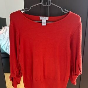 Carmen Marc Valvo Red Sweater